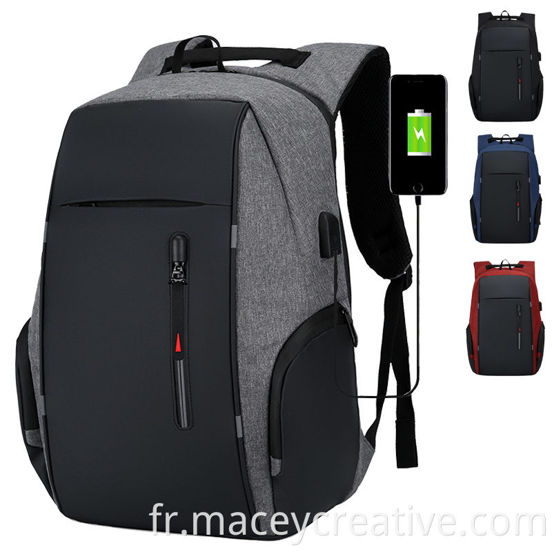 Backpack d'ordinateur portable Business de 15,6 pouces en polyester durable avec sac de sport de voyage en plein air USB